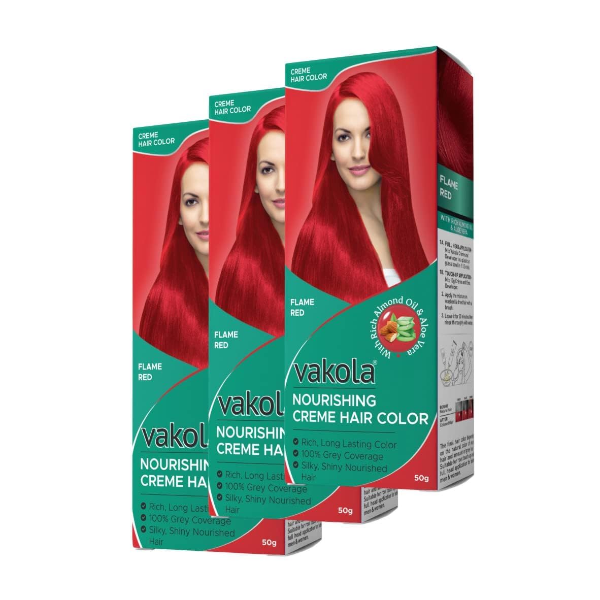 Flame Red Hair Color (3.38 Ounce) Professional Permanent Dye,Salon-Quality,Ammonia-Free,Long-Lasting, Vibrant,Easy Application-Natural,Organic Formula for Men and Women (Flame Red (Pack of 10))