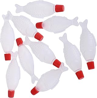 Yuiturt 10Pcs 4ml Fish-Shaped Soy Sauce Bottles, Mini Sushi Condiment Containers for Bento, Onigiri & Sashimi, Leak-Proof ...