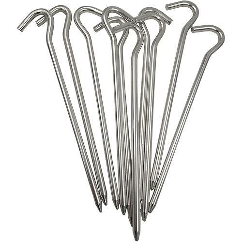 Tent Stakes Pegs 7" (35 Count) Galvanized Anchoring Garden Staples Heavy Duty Metal Stake Garden Edging Fence Hooks for Ground Tarp, Camping, Canopies, Outdoor Decorations, Etc (35)