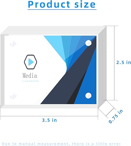 Miniatura 9 de Mini portarretratos acrílicos de 2.5 x 3.5 pulgadas, transparente, de doble cara, magnéticos, para bloques, sin marco, para tarjetas de visita