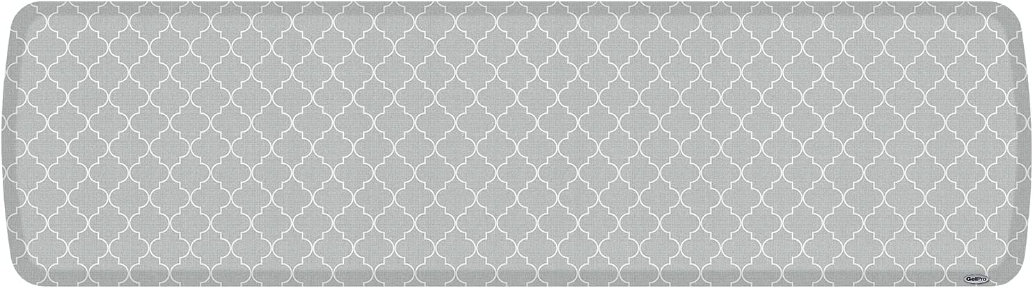 GelPro Elite Premier Anti-Fatigue Kitchen Comfort Floor Mat, 20x72, Trellis Grey Haze Stain Resistant Surface with Therapeutic Gel and Energy-Return Foam for Health &amp; Wellness