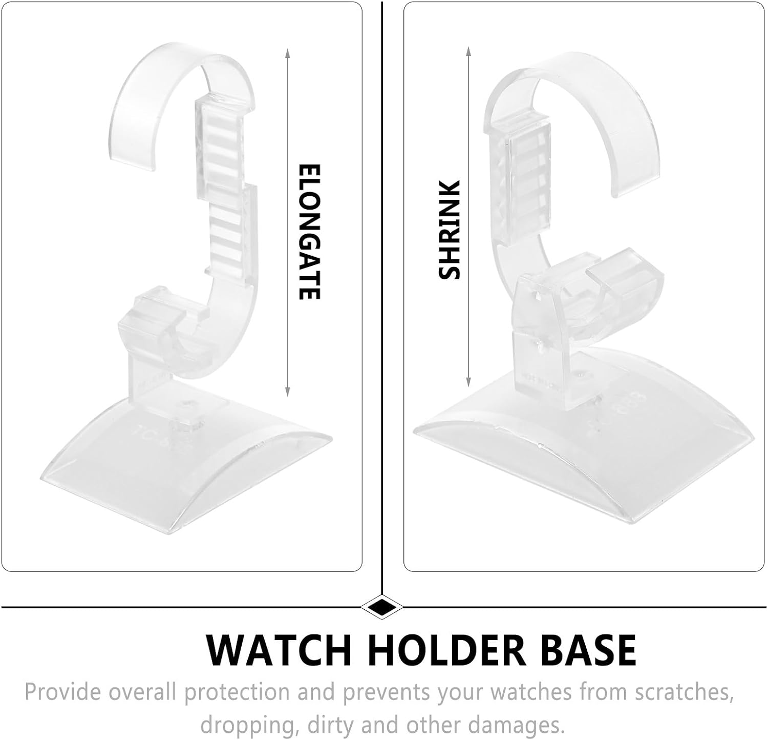 Levemolo 2 Pcs Adjustable Acrylic Watch Display Stand for Safe Storage image 3