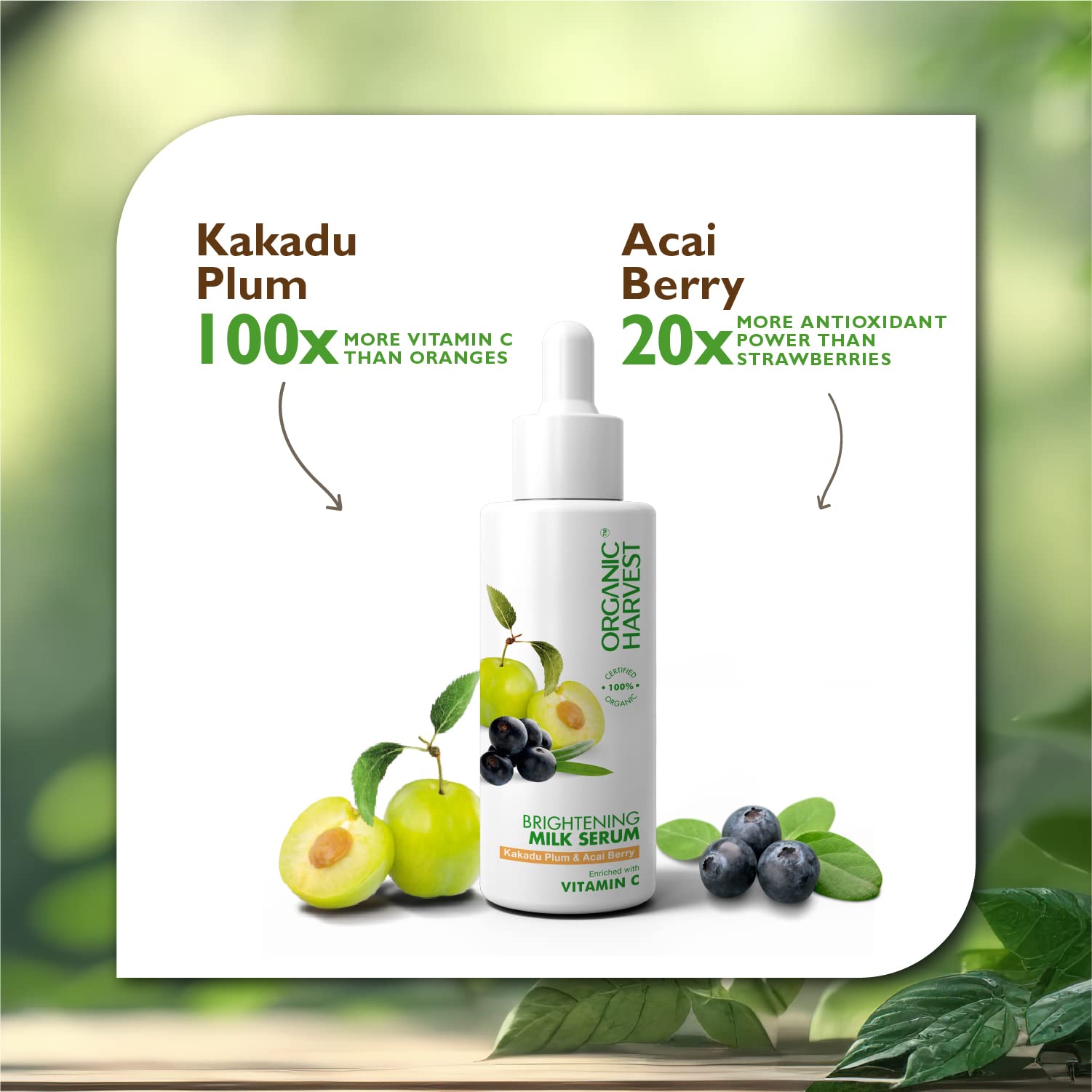 Organic Harvest Brightening Milk Serum for Glowing Skin: Kakadu  