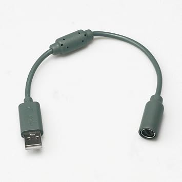 2X USB Breakaway Dongle Cable Cord Adapter for Xbox 360 PC Wired Controller