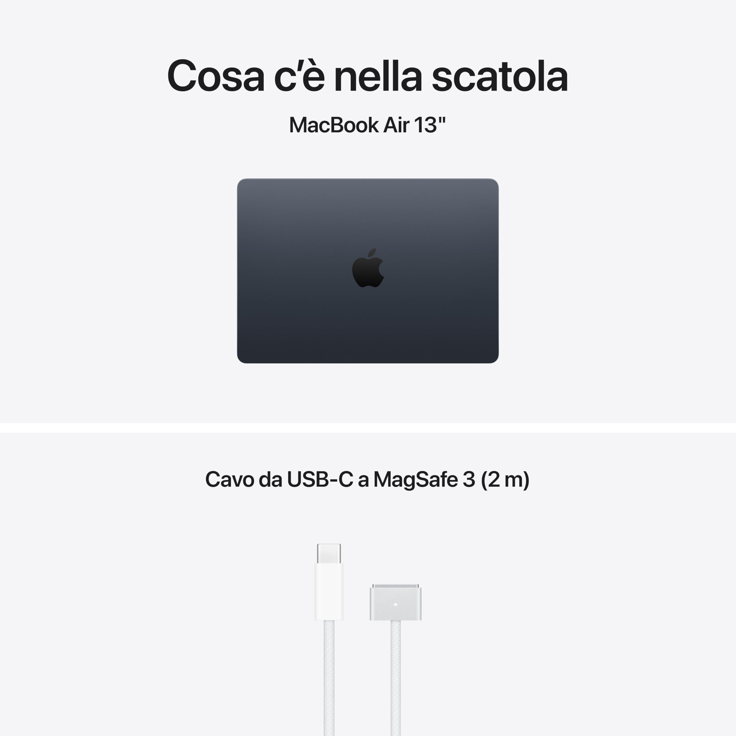 Apple MacBook Air 13'' con chip M5: progettato per l’AI, display Liquid Retina da 13,6'', 16GB di memoria unificata, 1 TB di archiviazione SSD, 10 CPU, 10 GPU, Wi Fi 7 – Mezzanotte
