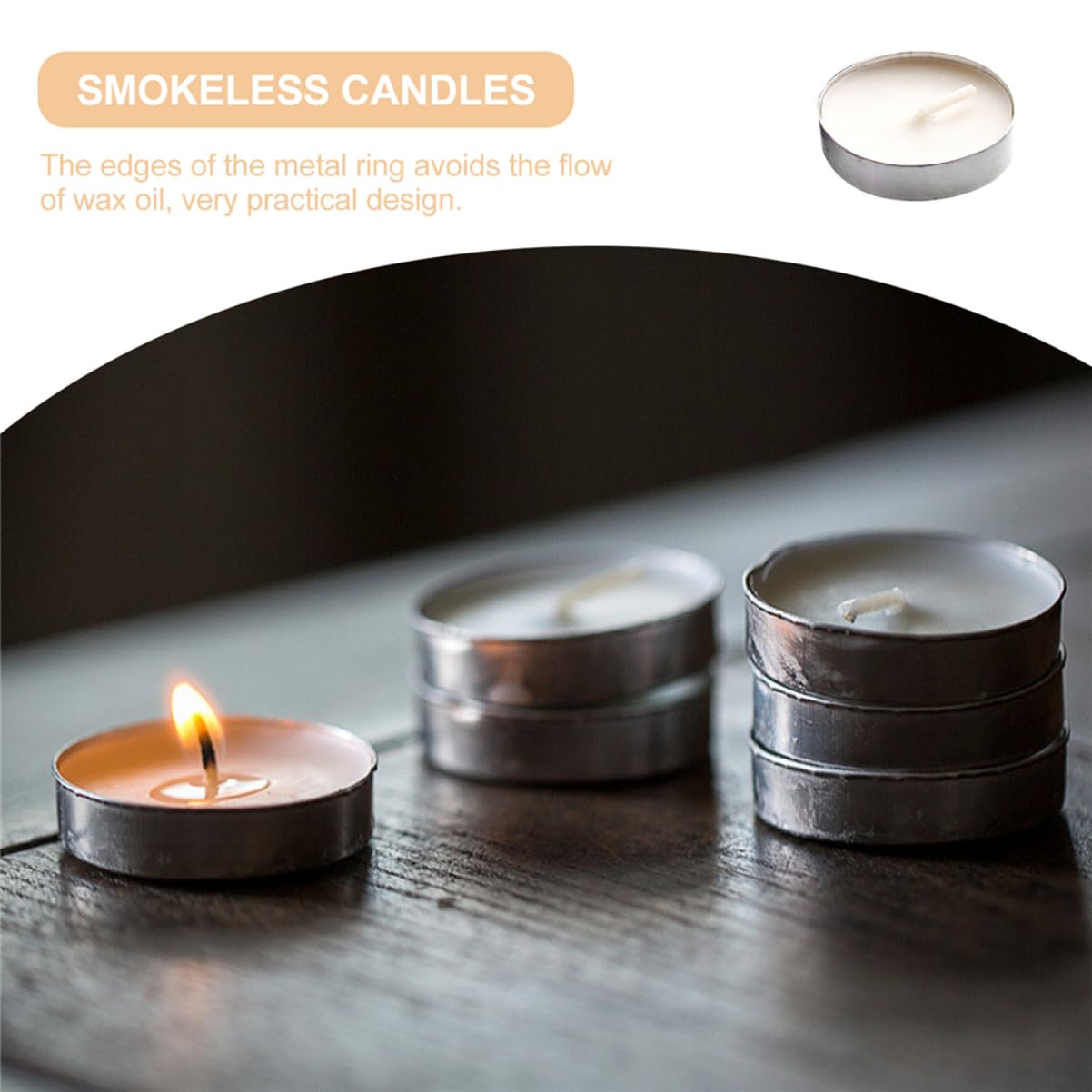 VINTORKY 20pcs Smokeless Tea Warmer Candles for Heat Preservation Portable Candles for Tea House Use for Warmth and Practical Design