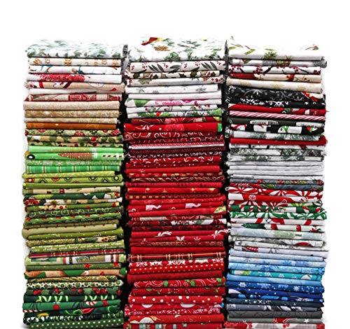 10 Fat Quarters - Christmas Assorted Fat Quarter Bundle Holiday Festive Winter Quality Quilters Cotton Fabrics M227.04