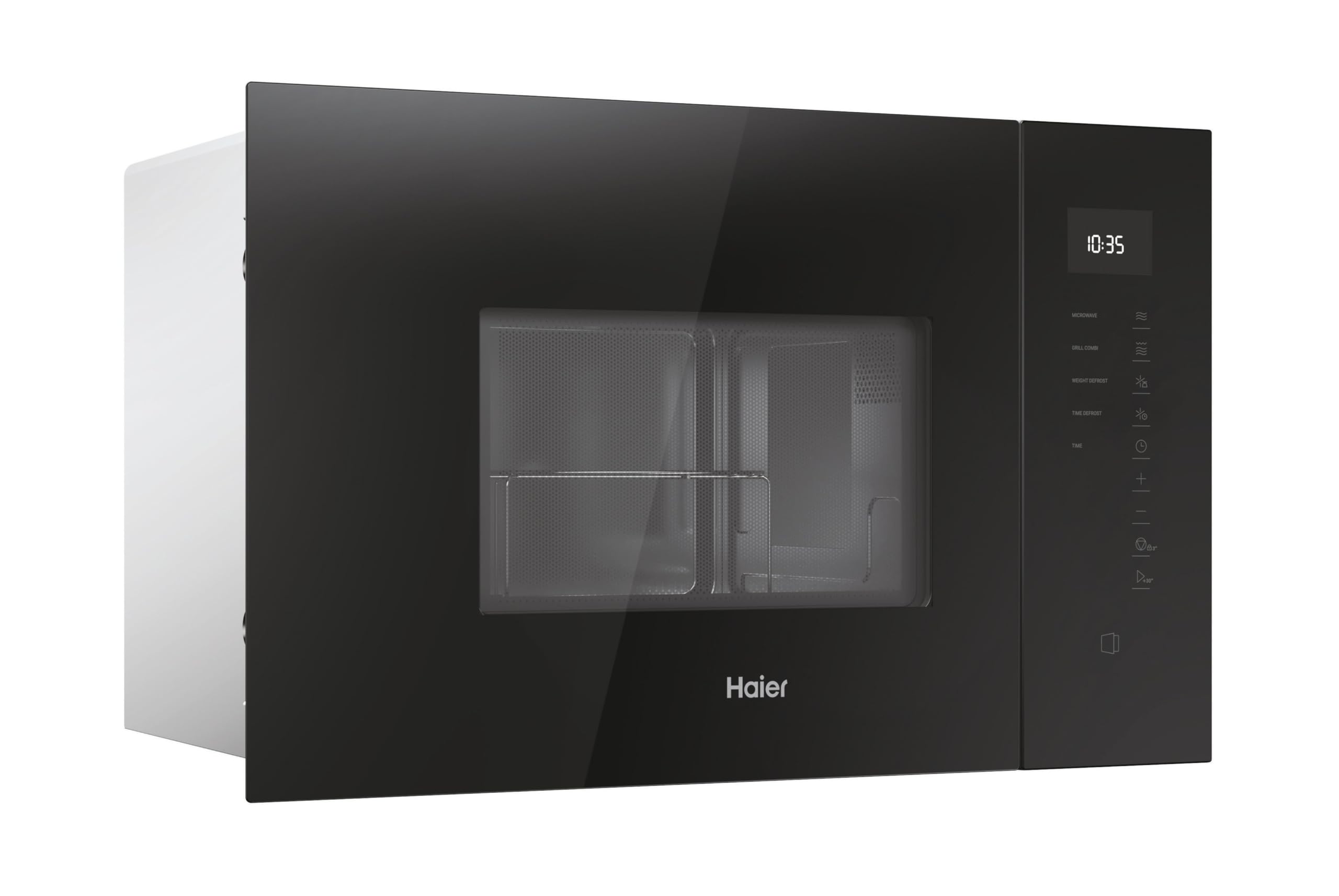Haier Series 2&4 H38FMWID4ID27N​ Microondas Integrable con Grill, 8 Niveles Potencia, 6 Funciones, Interfaz táctil, Boton de Apertura de Puerta (no táctil), 8 Automenús, Bloqueo seguridad, Negro