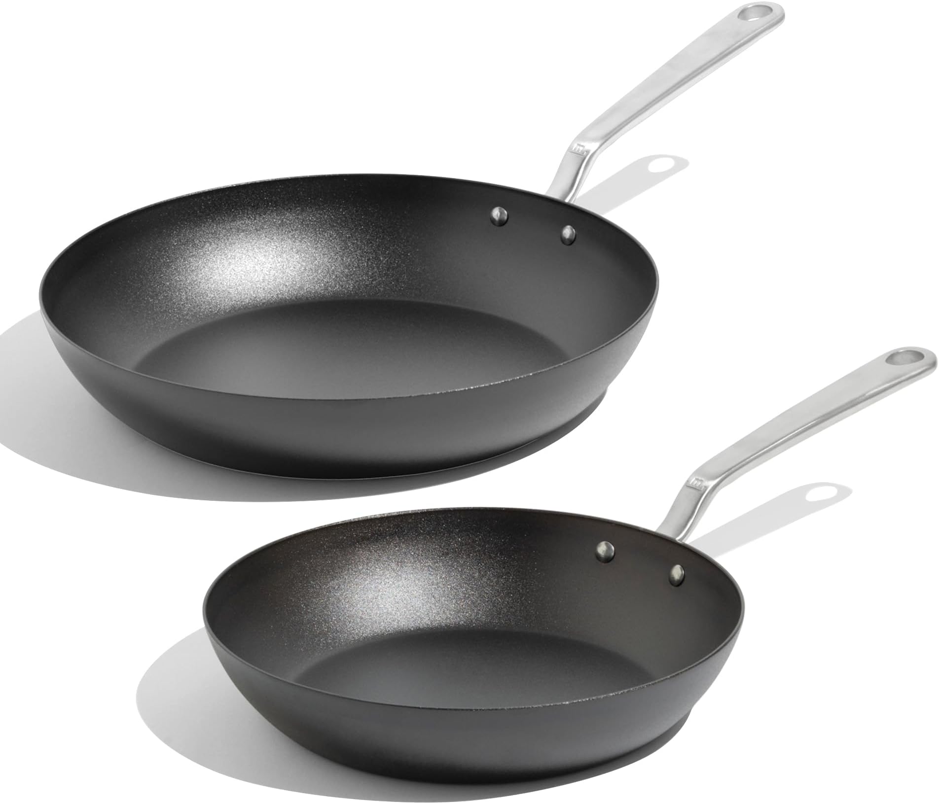 Made In Cookware | 2 Piece (Includes 10",12") Seasoned Carbon Steel Frying Pan | (Like Cast Iron, but Better) | Professional Cookware | Crafted in Sweden | Induction Compatible
