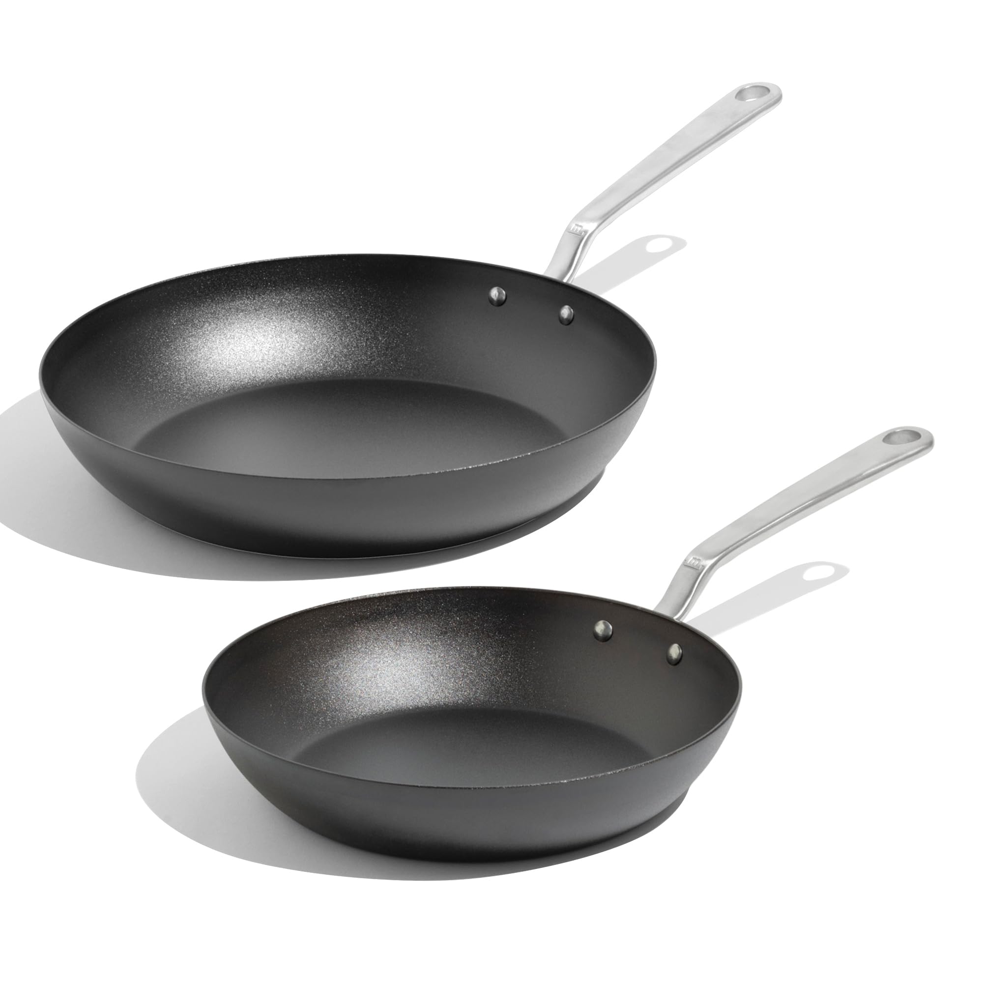 Made In Cookware - 2 Piece (Includes 10",12") Seasoned Carbon Steel Frying Pan - (Like Cast Iron, but Better) - Professional Cookware - Crafted in Sweden - Induction Compatible