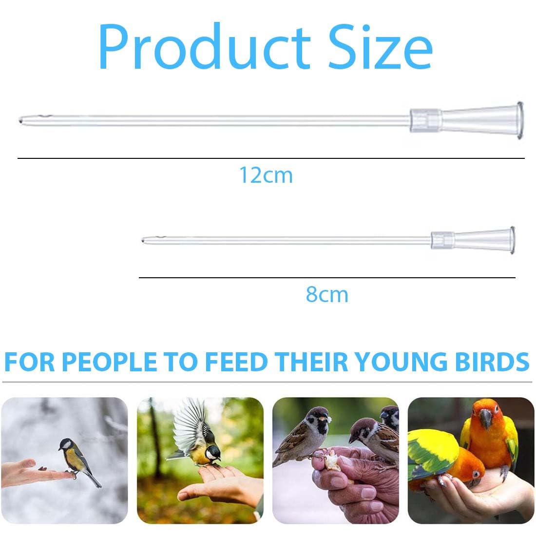 10 Pz Alimentatore Pappagalli Trasparente Uccelli Alimentazione Tubi Veloce Alimentazione Tubo Siringa per Bambino Pet Uccelli