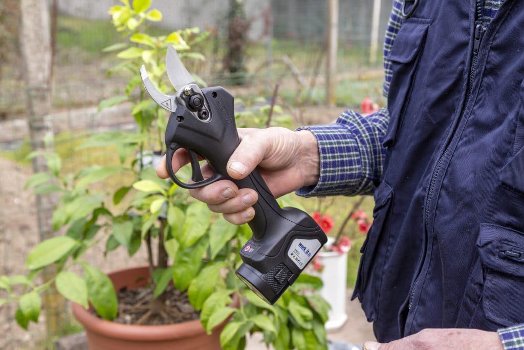 FORBICI POTATURA ELETTRICHE PROFESSIONALI 25mm, FORBICI POTATURA A BATTERIA PER POTATURA GIARDINO CON 2 BATTERIE 16.8 V RICARICABILI