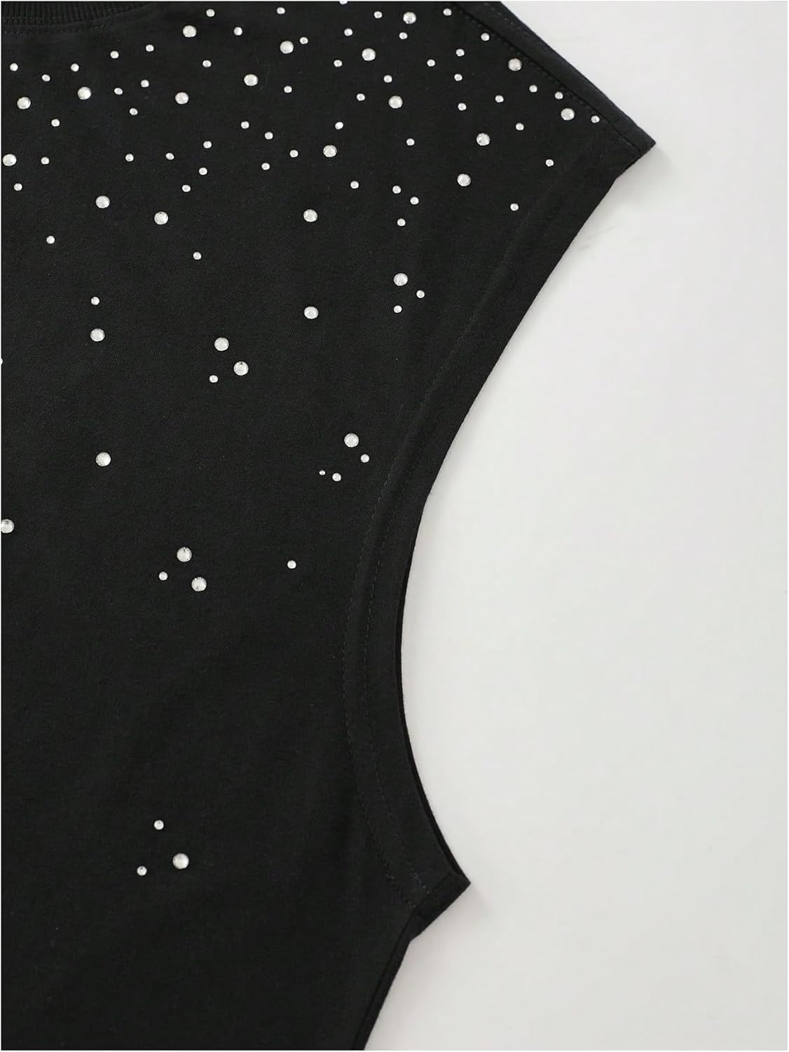 Verdusa Men's Glitter Rhinestone Tank Top Sleeveless Crew Neck Party Going Out Tops