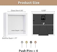 Vista 125 de Califortree 12x16 Large Shadow Box Frame with Soft Linen Back - Metal Push Pins Included, Memory Shadow Box Display Case for Bouquet Awards Medals