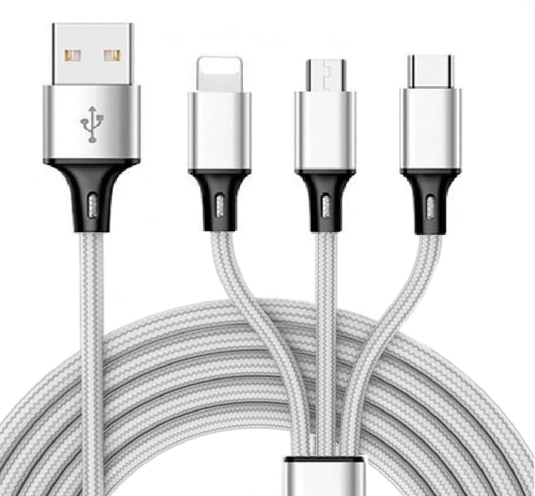 Mobigift 3 in 1 Charging Triple USB Cable Fast Charging Multi Pins for Android iPhone and Type C Mobile Charger -Buy Now (B0CHMRZH4P) Amazon Price History, Amazon Price Tracker