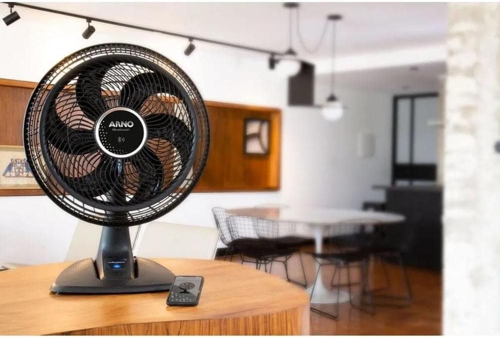 Ventilador Arno Ultra Silence Force Bluetooth® VDBT, 126W, Controle via App, 6 Pás, 3 Velocidades, Oscilação Horizontal, Inclinação Ajustável, Silencioso e Potente, 110V
