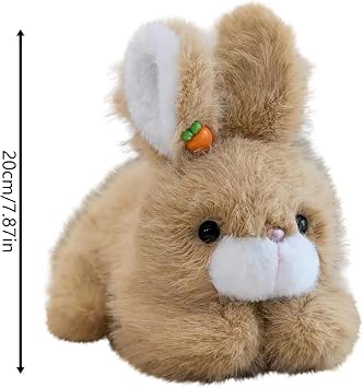 Realistic Bunnies Soft Stuffed Animals | Adorable Bunny Rabbit Easter Cartoon Toy Dolls | Plushie Toys for Birthday Holiday, 20cm/7.90inch (White)