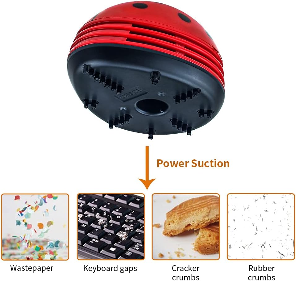 Cute Portable Cartoon Mini Desktop Vacuum Desk Dust Cleaner (Black)