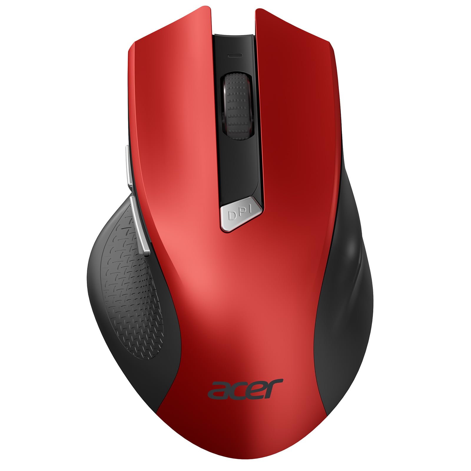 Acer Mouse Wireless Ergonomico, mouse computer ottico USB senza fili, 2,4 GHz con ricevitore mini USB, 1600 DPI regolabile, 6 pulsanti, compatibile con PC/Mac/Laptop/Chromebook