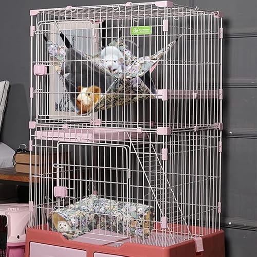 Leftstarer Guinea Pig Rat Corner Tunnel & Tubes Ferret Bunkbed Hammock, Guinea Pig Hideout For Hedgehog Piggy Hamster Hide, Small Animal Pet Toys And Cage Accessories (1.Corner Tunnel&Hammock) #TOP3
