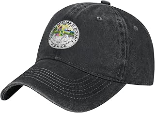 Vintage Seal of Brevard County, Florida Baseball Cap for Men Women Adjustable Sports Hats Low Profile Cotton Golf Dad Hat Black
