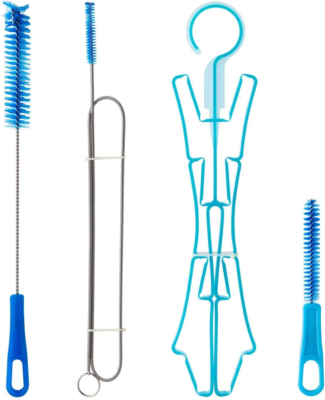 MIRACOL Hydration Bladder Cleaning Kit 4 in 1 Cleaner Brush Pack Flexible Brush Big Brush Small Brush Drying Rack for Hydration Reservoir Water Bladder, Hydration Pack Bladder or Bottle Cleaner