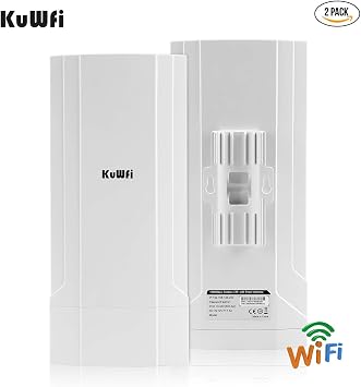 KuWFi 1200Mbps Gigabit WiFi Bridge, 2.4&5.8G Point to Point Outdoor