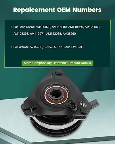 Miniatura 3 de SCITOO AM123038 - Embrague eléctrico para cortacésped de toma de fuerza compatible con John Deere AM122969, AM108393, AM123038, AM38260  para Warner