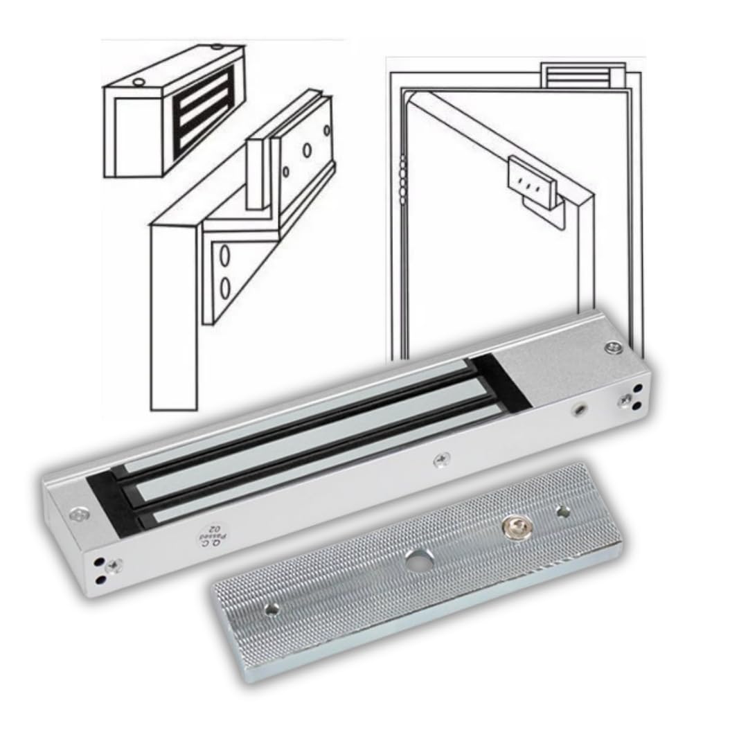 Cerradura magnética eléctrica de 280 kg, sistema de control de acceso, cerradura electrónica DC12V tipo NC, segura y a prueba de fallos, ideal para puertas únicas y sistemas de seguridad.