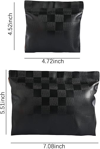 Miniatura 6 de LYDZTION Juego de 2 bolsas de maquillaje impermeables para mujer, bolsa de cosméticos a cuadros, bolsa de aseo de viaje, organizador de bolsa de