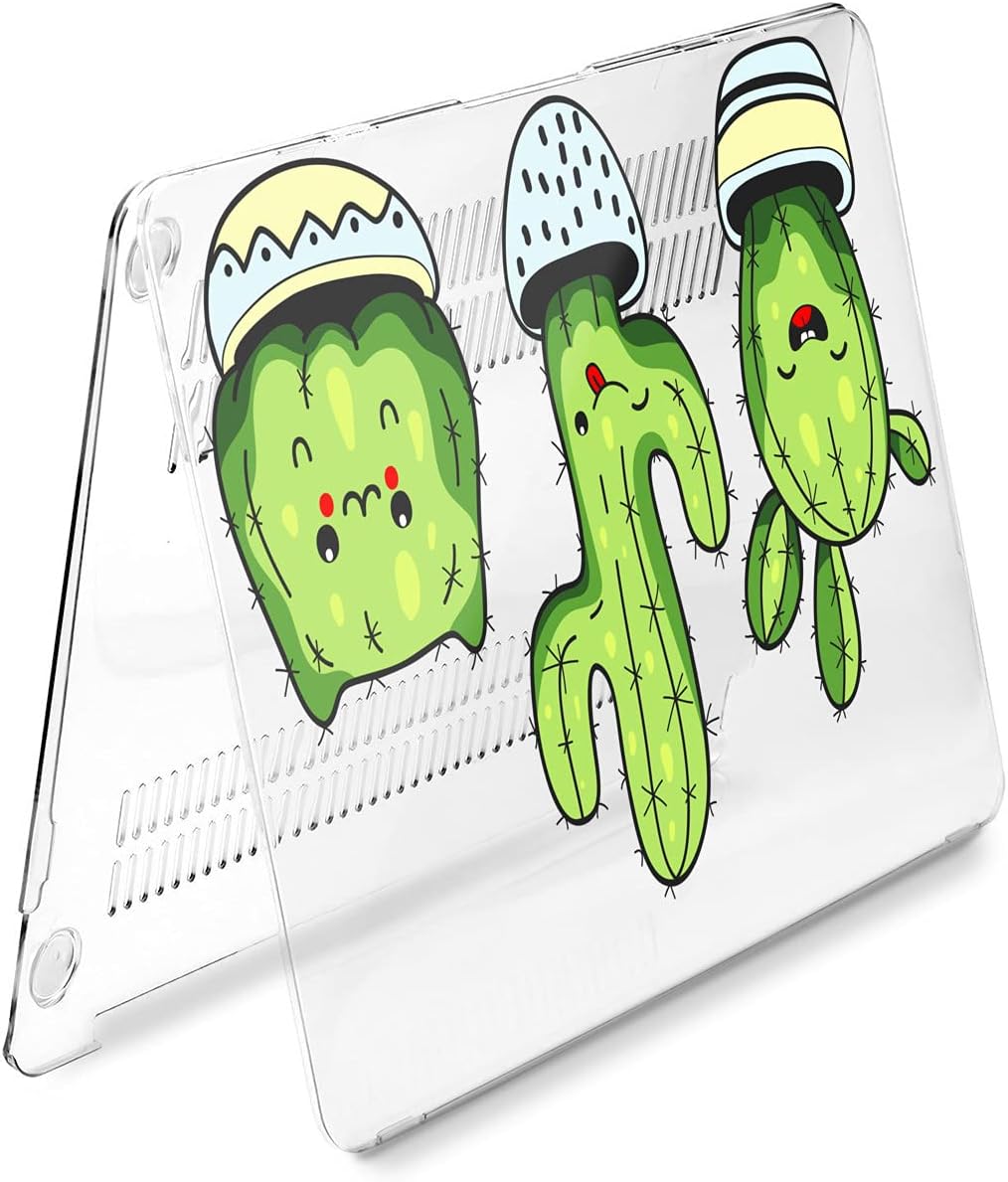 Hard Case Compatible for MacBook Pro 16 14 M3 M2 2023 M1 Pro 13 2022 Air 13 2021 Retina 2020 Mac 11 12 Cute Cactus Kawaii Design Protective Laptop Green Funny Plant Print Trendy Cover Cacti