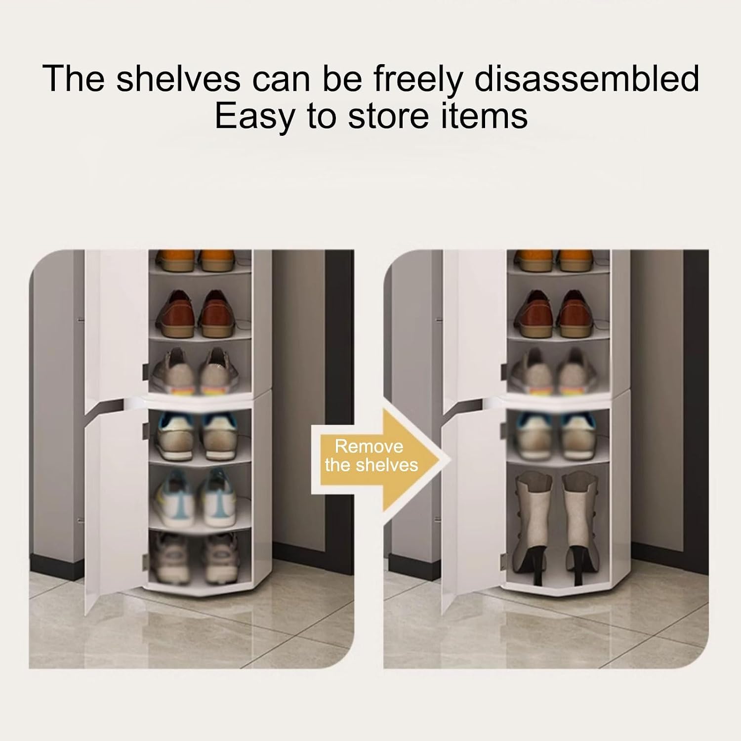 Rotating Shoe Rack Tower - Space-Saving Shoe Organizer for Entryway & Closet, 35x210cm (13.8x82.7in) - Essential Storage Solution for Home Shoes