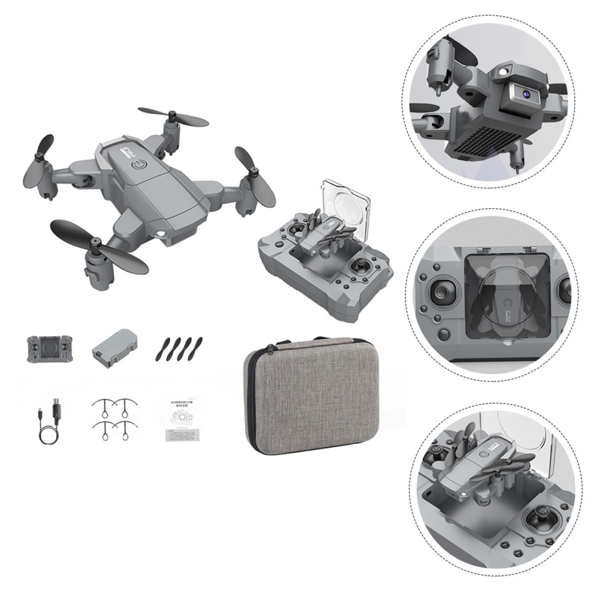 WOONEKY Drone Gps Mini Pieghevole, Telecamera 4k e Ritorno Automatico, Stabile, per Fotografia Aerea e Selfie,