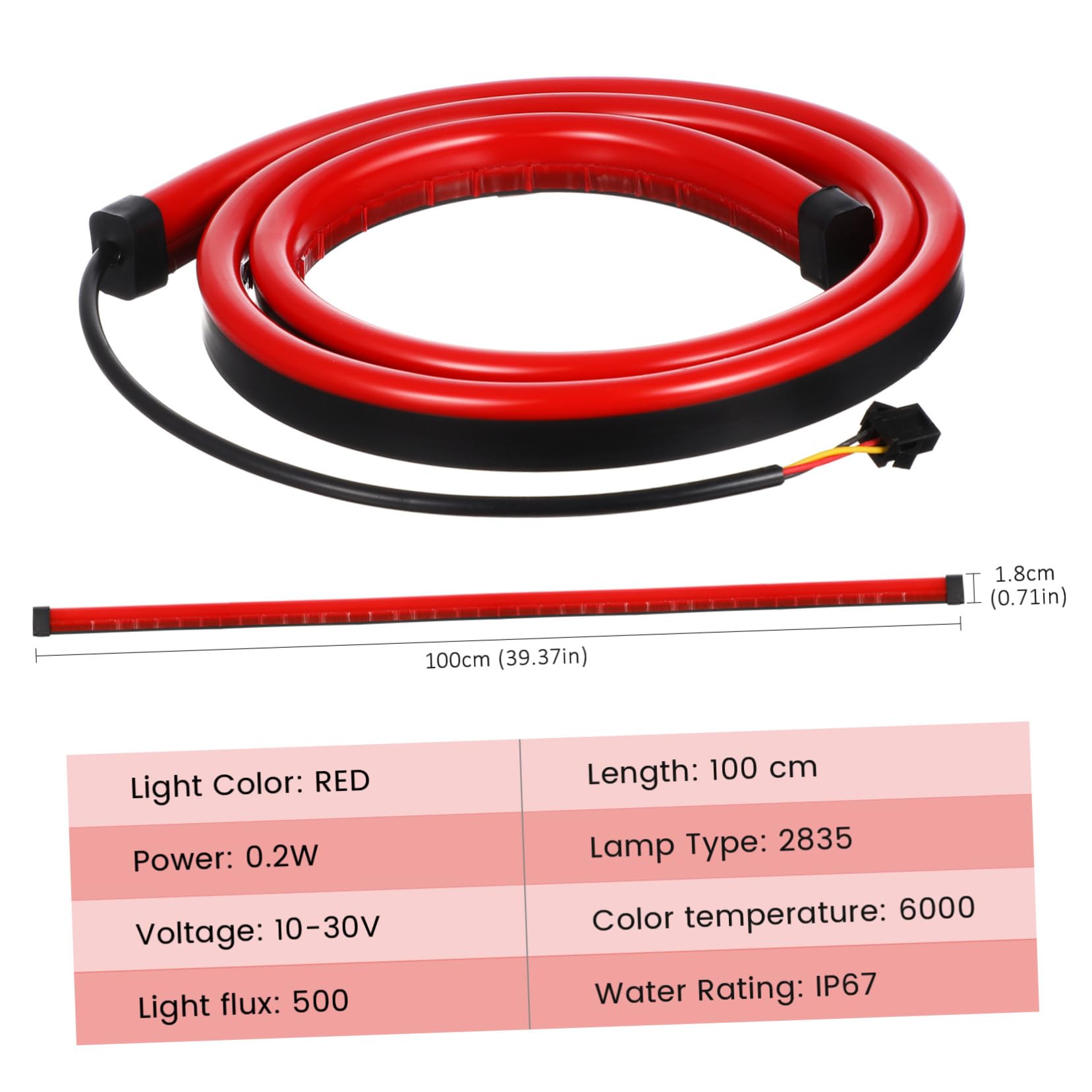 Cabilock Barra Luces Led Coche Luces Emergencia Luz Freno Alta Compatibilidad Fácil Instalar