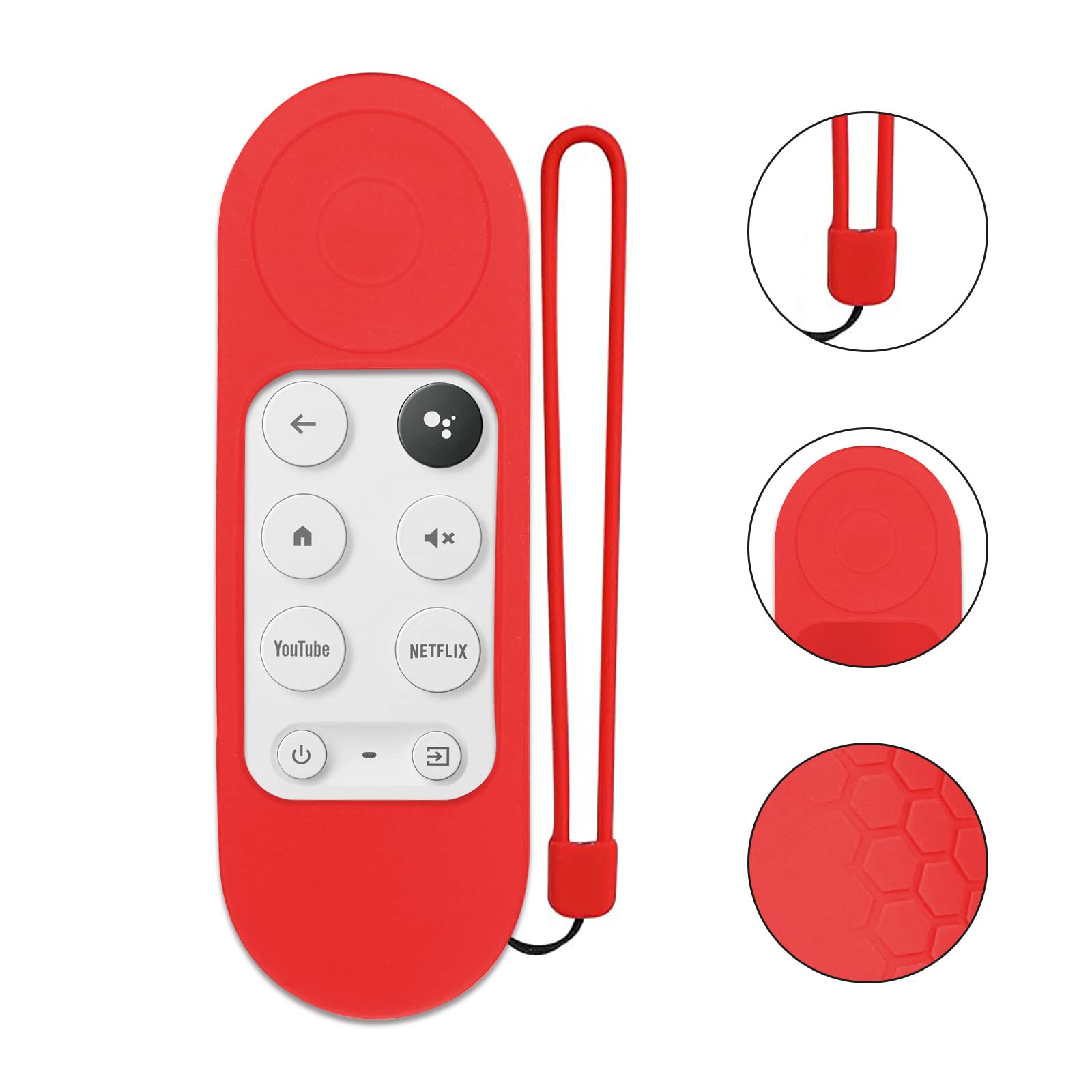 FTRONGRT Cover Compatibile con Google TV Streamer 4K 2024, Ultrasottile e Leggero, Anticollisione, Cover Protettiva per Telecomando in Silicone.Rosso