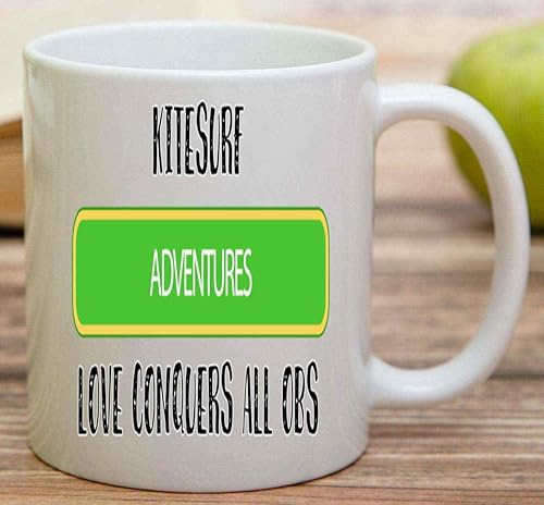 Miniatura 3 de Winter Sports Gift for Kitesurf Enthusiasts, an Gift for Men and Women on Christmas - Hydrofoil Badge Quote on 11 Oz White Ceramic Coffee Mug