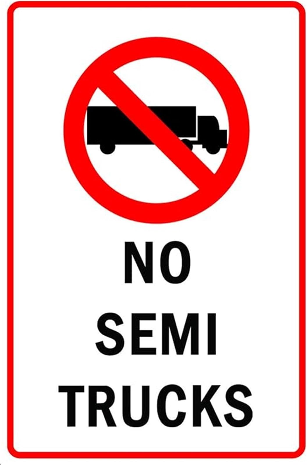 IDGTTLDF Retro No Semi Truck Traffic Control Metal Tin Sign for Loading Dock Warehouse Driveway Business 8 X 12 in