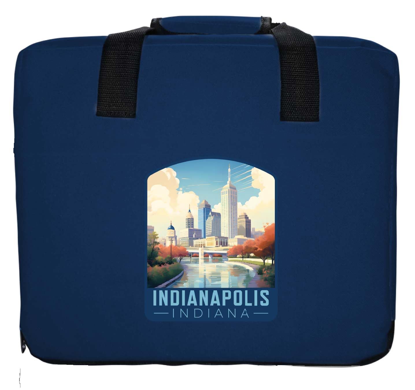 R and R Imports Indianapolis Indiana Design A Souvenir Destination Seat Cushion Navy