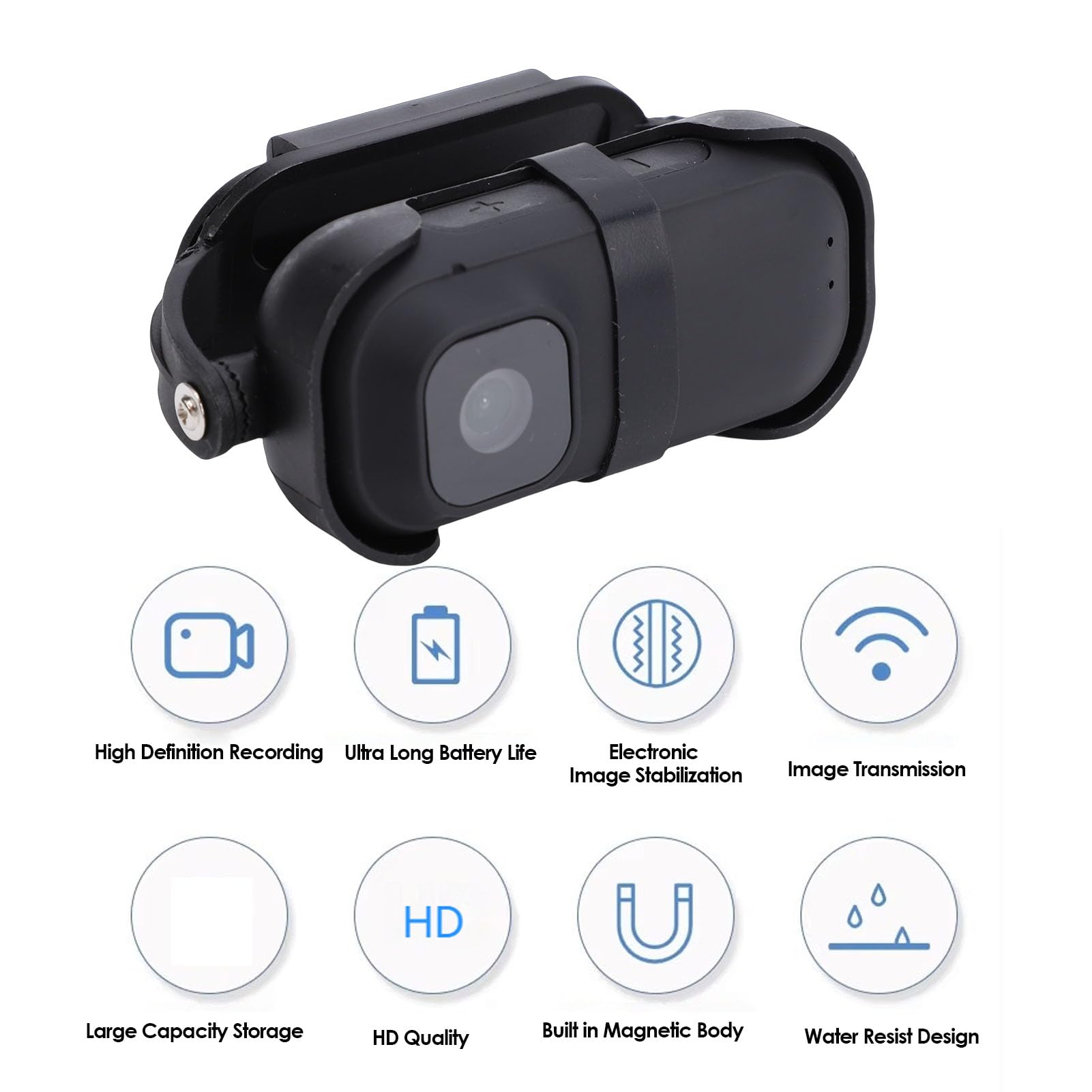 Fotocamera d'azione 4K con cinturino magnetico, custodia impermeabile, custodia di ricarica, accessori di montaggio per bicicletta, arrampicata, film animale o vlogging