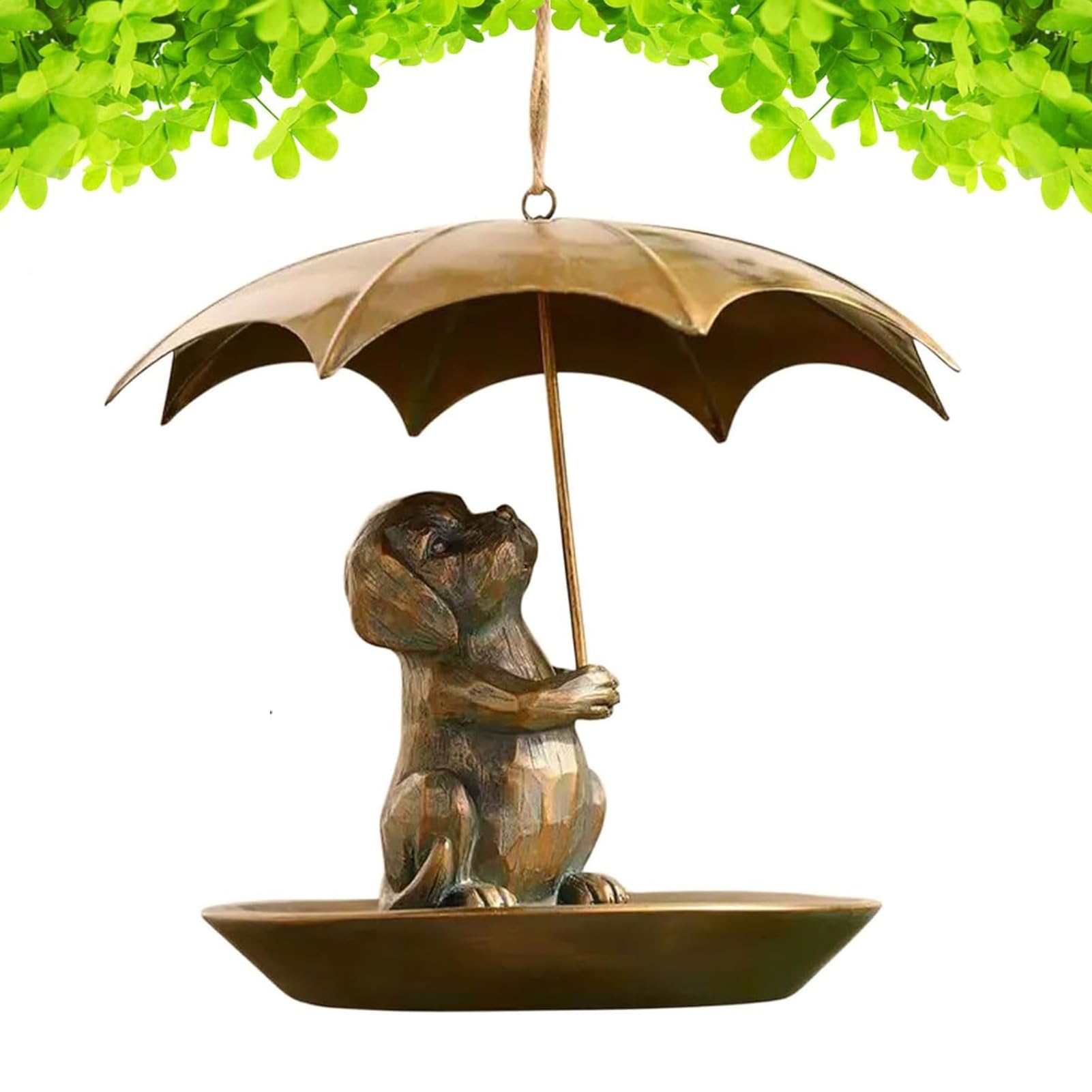 Mangeoire à oiseaux suspendue et grand parapluie protecteur en métal