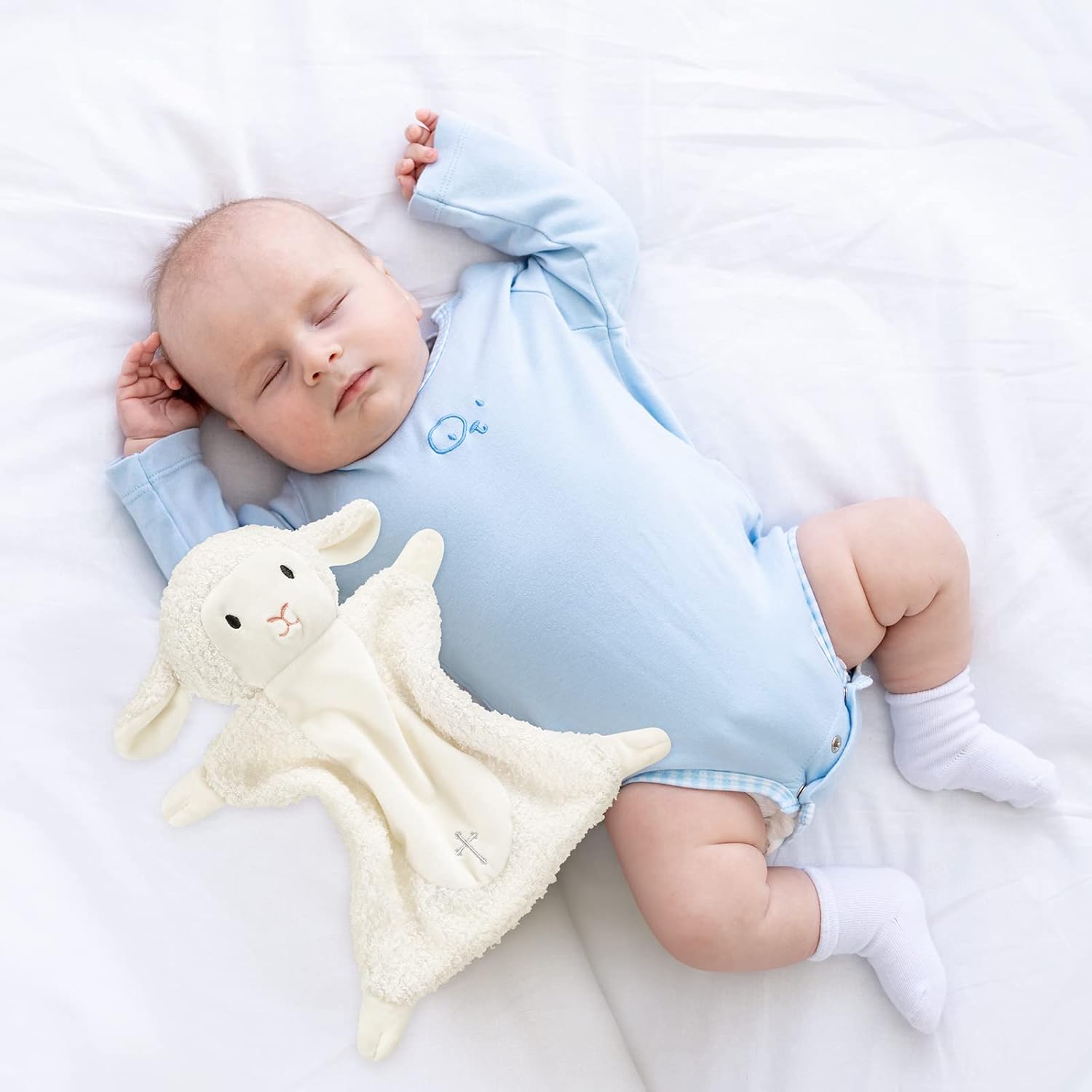 Panelee 2 Pcs Baptism Gifts Baby Blessings Lamb Security Blanket for First Communion, Christening Baptism Gifts Baby Showers - Image 4