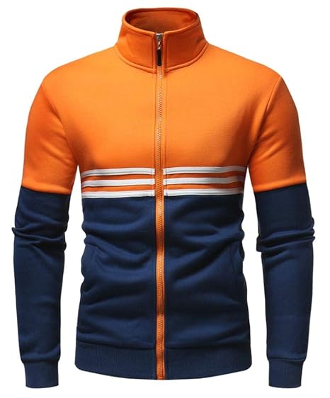 Color Block Stand Collar Sweatshirt 