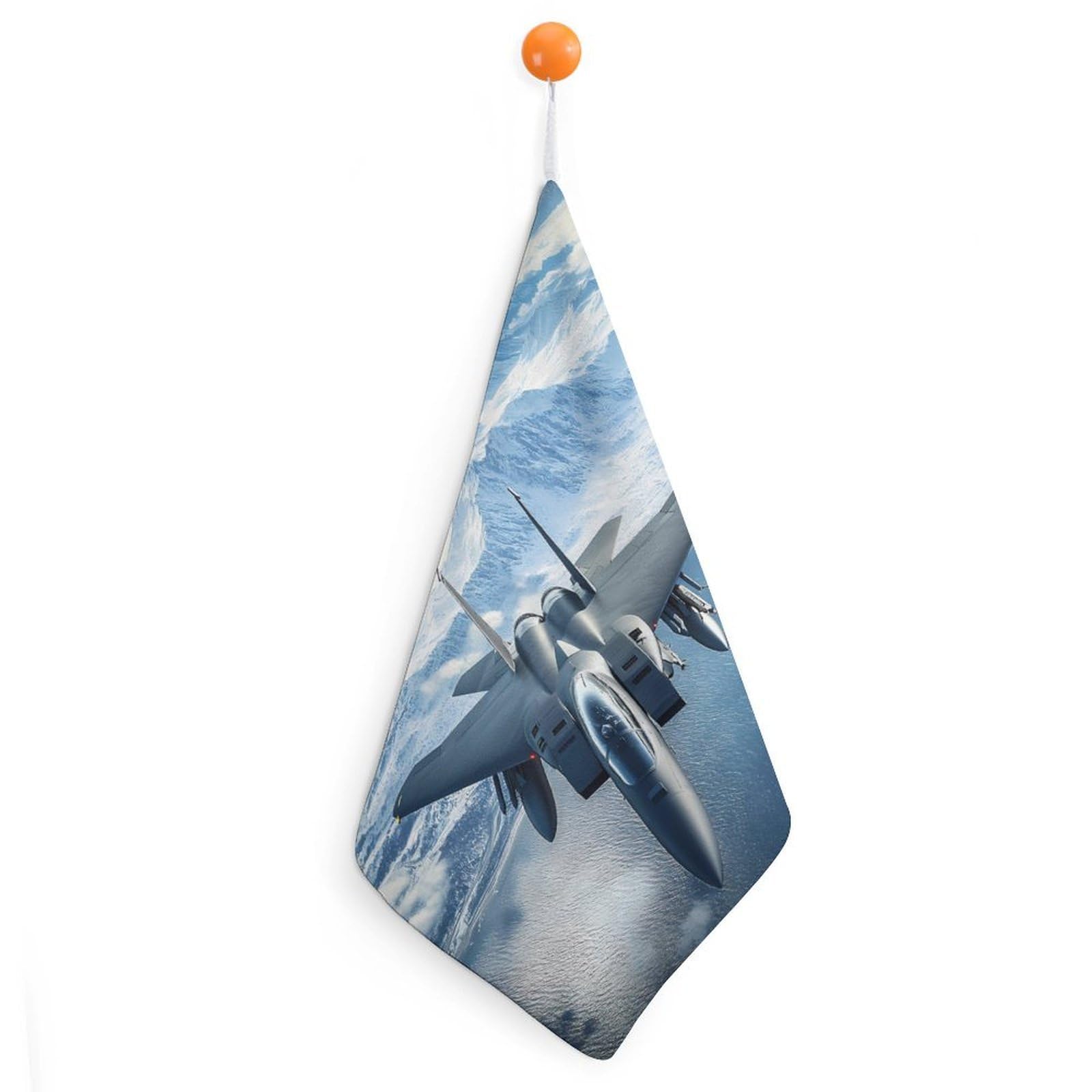 CGSBNGHA Aircraft Fighter Jet F-15 Ea-gles Flying Hand Towel Hanging Face Towels Cleaning Cloths Handkerchief for Bathroom Kitchen