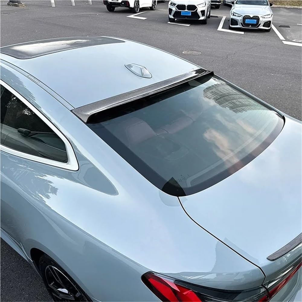 Kompatybilny z BMW serii 4 G22 2020+ tylna szyba samochodu Spoiler skrzydła czarny zestaw karoserii z włókna węglowego zewnętrzne akcesoria do tuningu część(Carbon Printing)