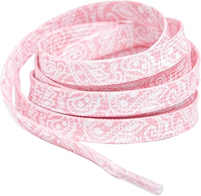 1 Pair Paisley Flat Shoe Laces for Sneakers, 0.31 Soft Shoelaces Shoestrings for Casual Hiking Shoes