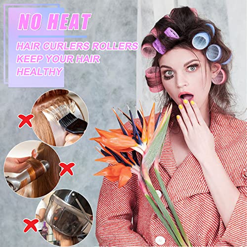 60 Pcs Hair Rollers Sets With Duckbill Clips -Cludoo Hair Rollers Include 4 Size (Large, Medium, Small)4 Colors Rollers Hair, Curlers Hair Design For Diy Or Hair Salon For Long Medium Short Hair #TOP5