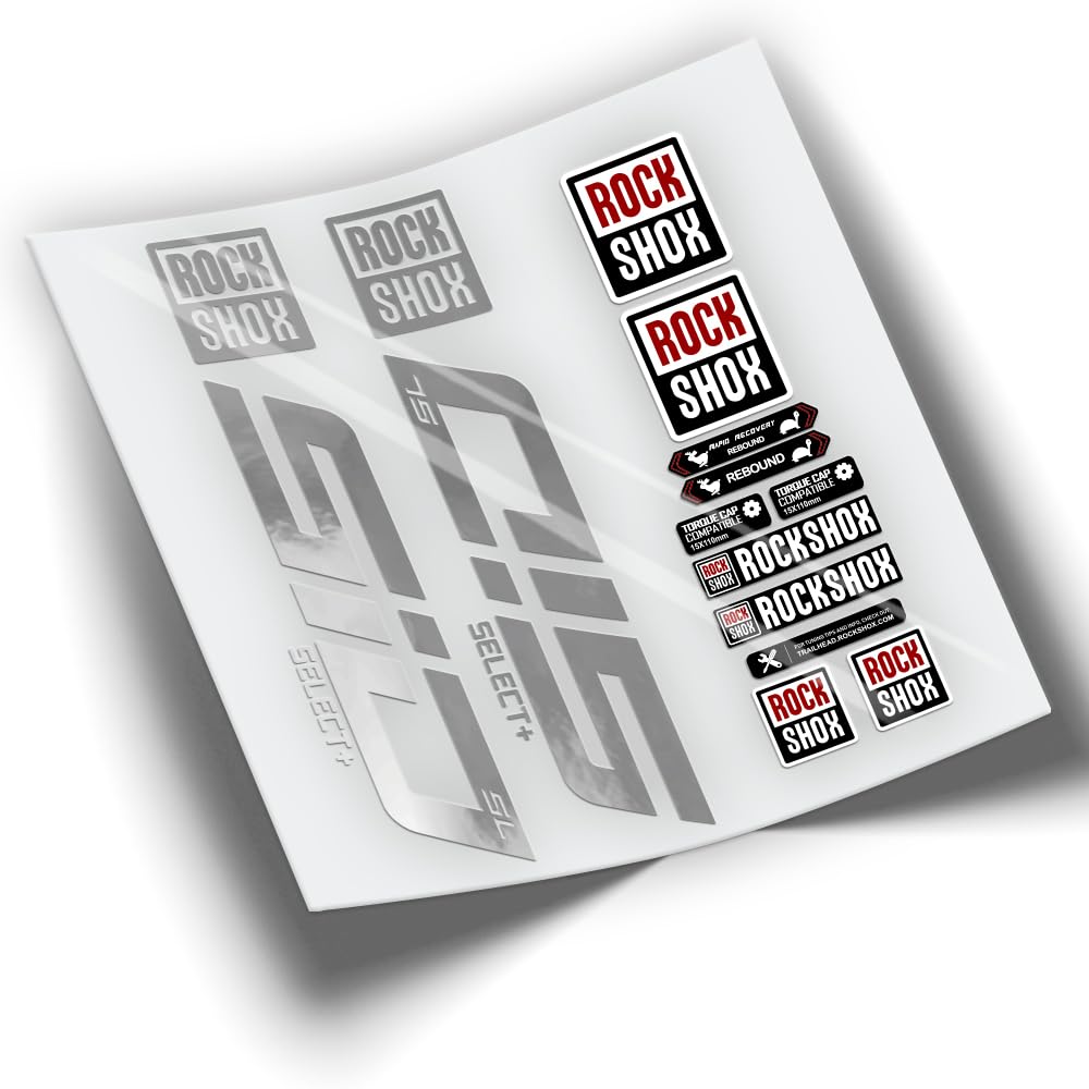 REF:VP355 Rock-Shox SID SELECT+ SL 2021-2023 MTB Fork Compatible Stickers, Stickers, Stickers, Vinyl Decals for Mountain Bikes (SILVER CHROME)
