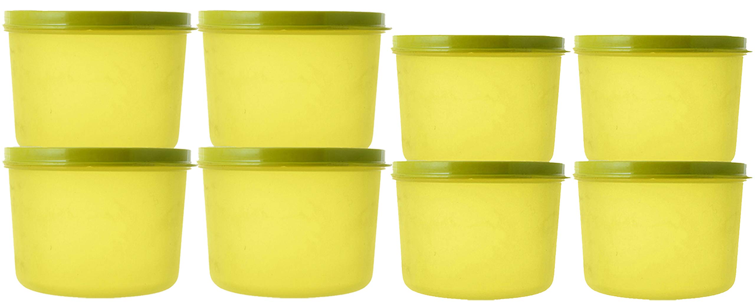 Kuber Industries Plastic 8 Pieces Kitchen Storage Spice Containers, Fridge Container, Food Utility Box, Food Storage Containers Jars 1600,1000 Ml (Green) - CTLTC44328