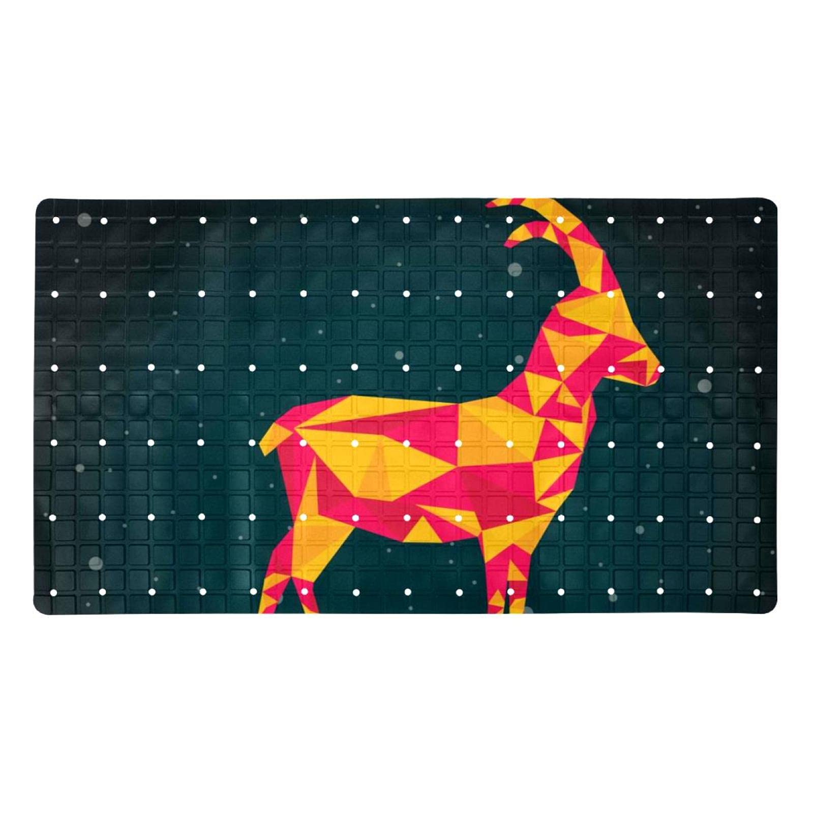 Tapis de salle de bain antidérapant 40x70 cm avec ventouses motif chèvre