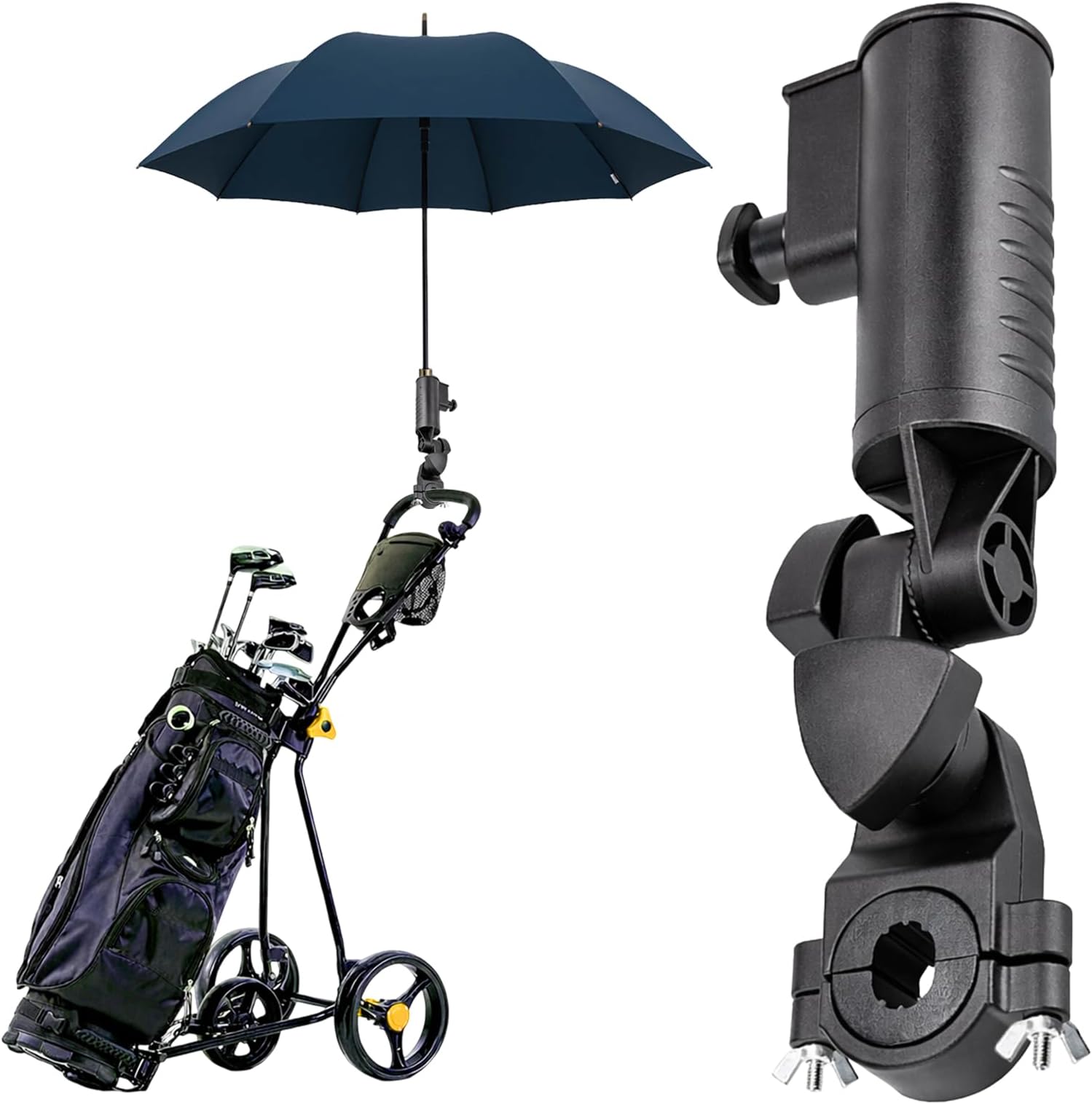 Universal Umbrella Holder, 15mm 25mm 30mm Optional Handle Connector Sizes for Golf Cart, Bike, Baby Stroller, Fishing Beach Chair, Wheelchair